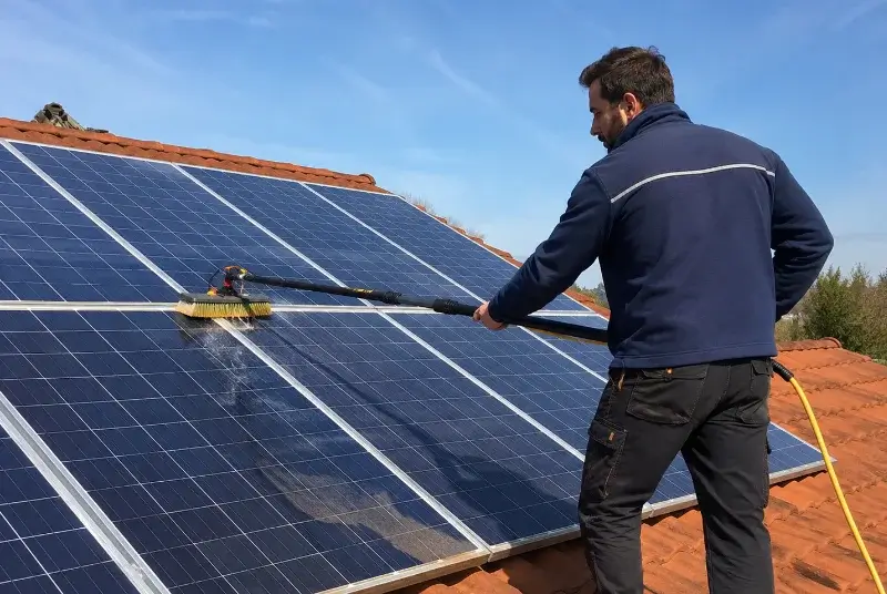 Nettoyage et entretien de panneaux solaires à la Caunette