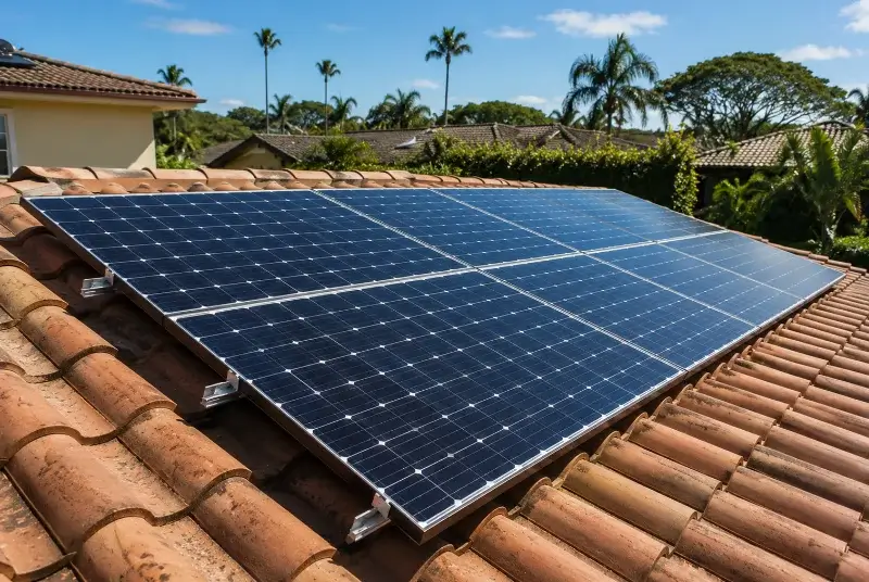 Installation de panneaux solaires à la Caunette